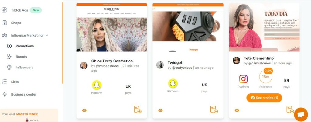 Winning products search on Snapchat by Adspy tools