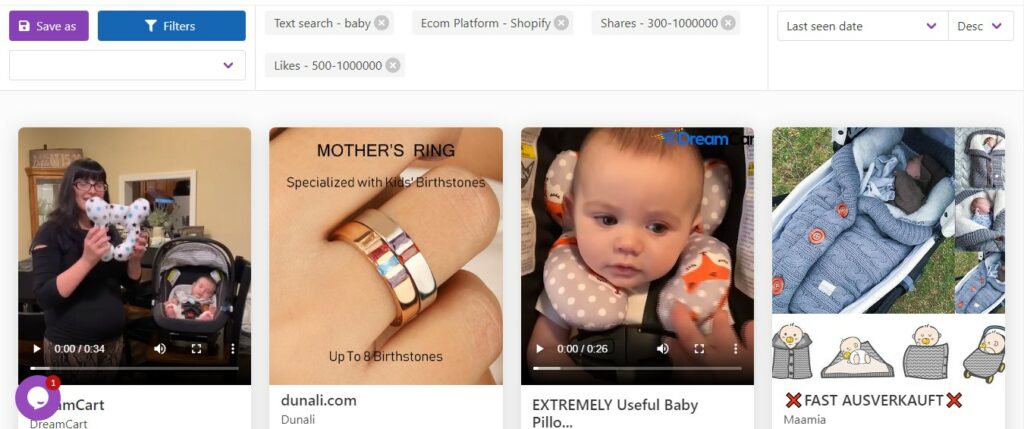 Search Baby products in Dropshipping with dropispy