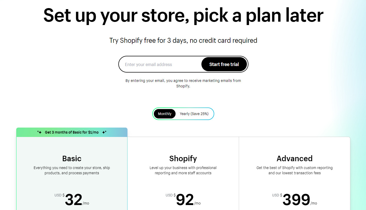 Shopify rates dropshipping store