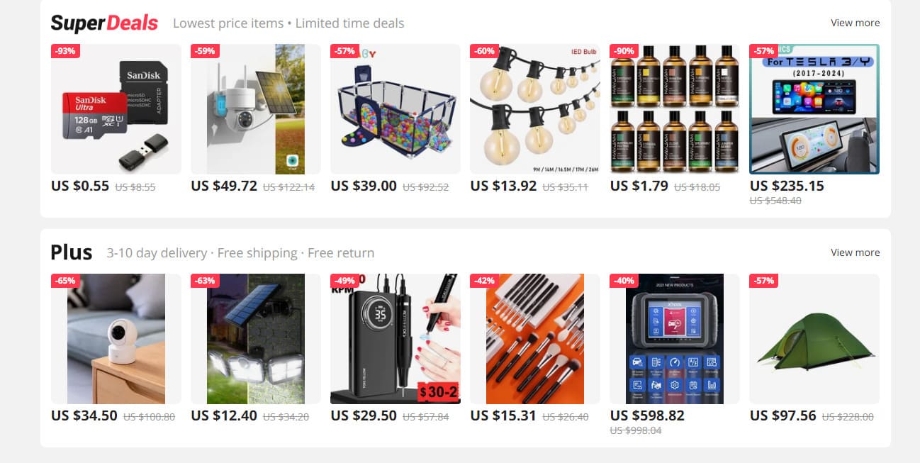 AliExpress products