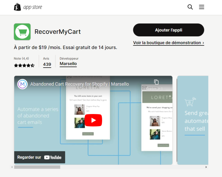 best abandoned cart apps for Shopify RecoverMyCart