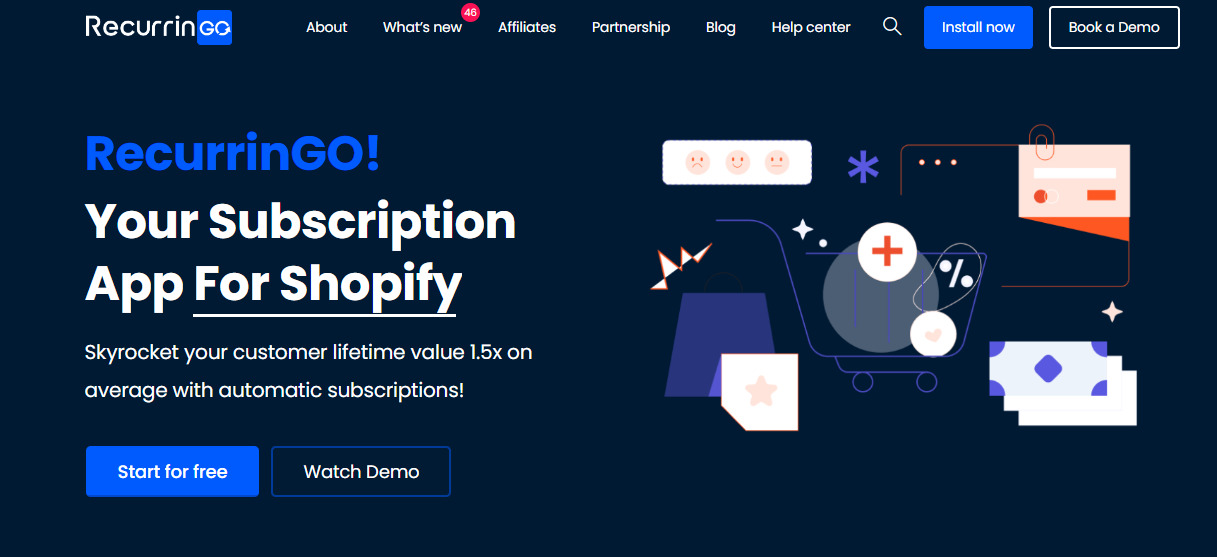 RecurrinGO! Subscriptions best subscription applications for shopify