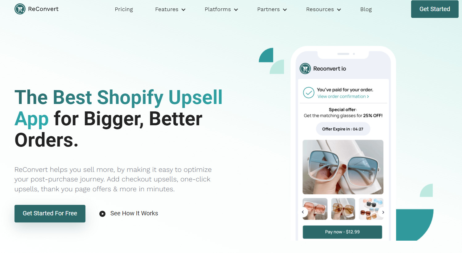 ReConvert best upsell applications for shopify