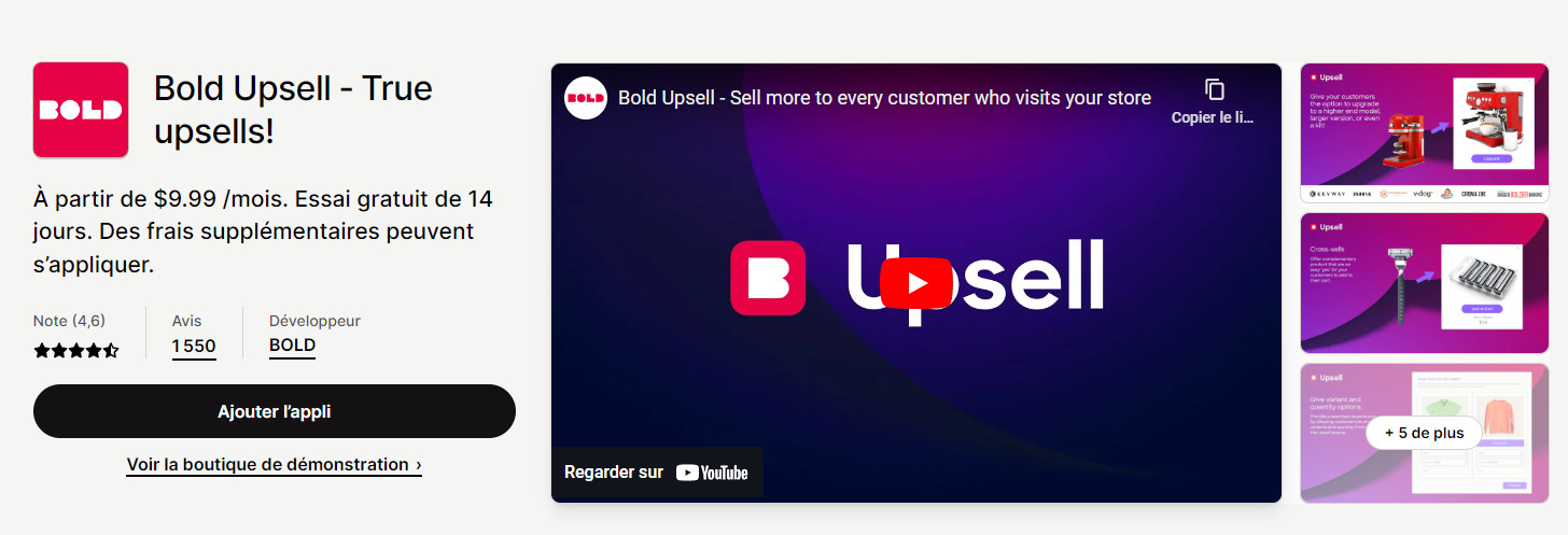 Bold Upsell best upsell applications for shopify