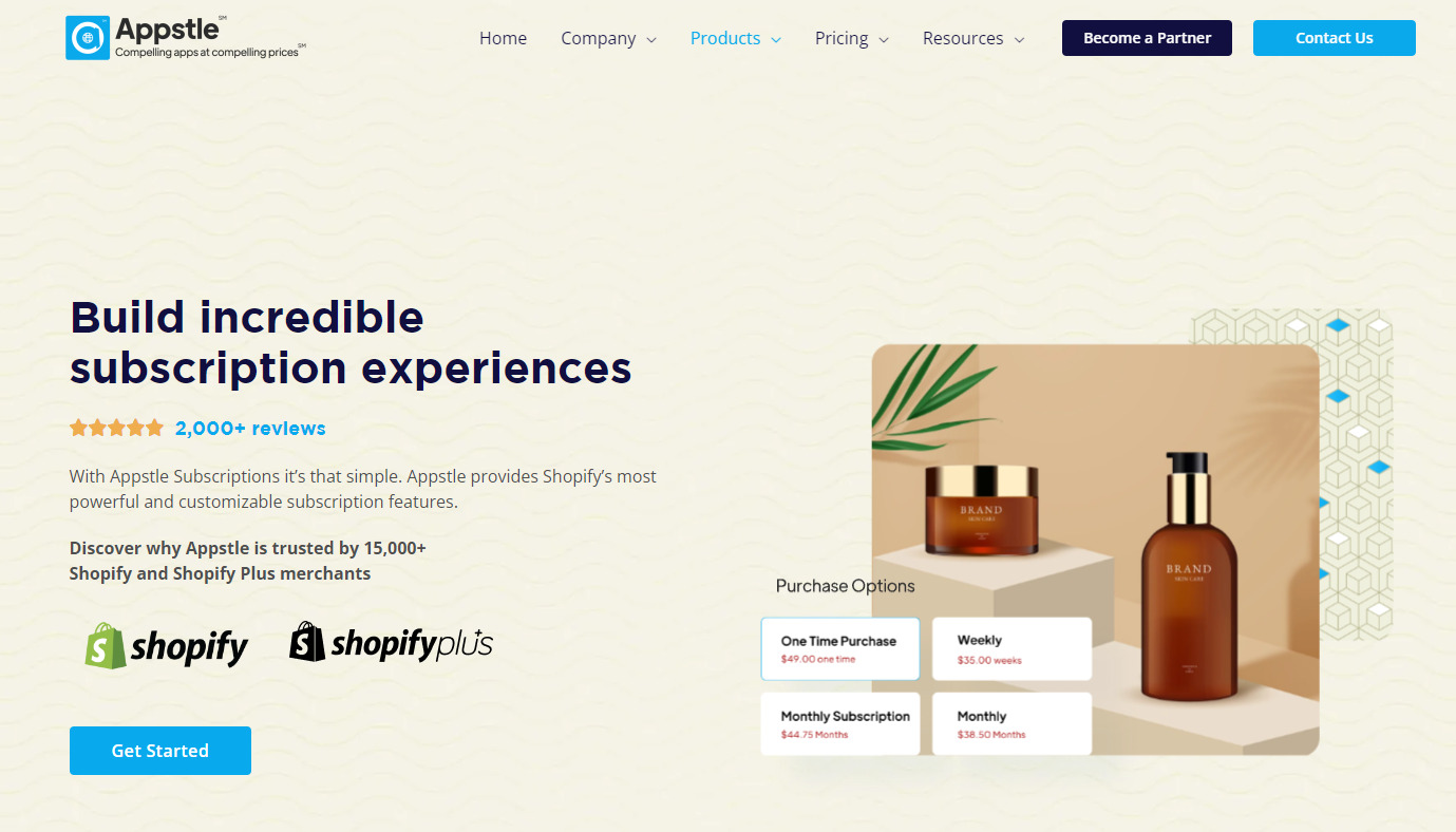Appstle℠ best subscription applications for shopify