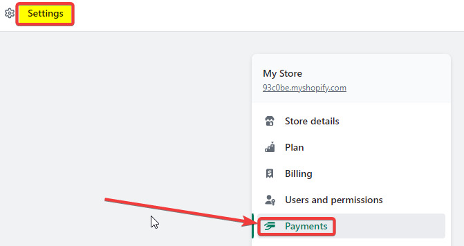 Settings, payments