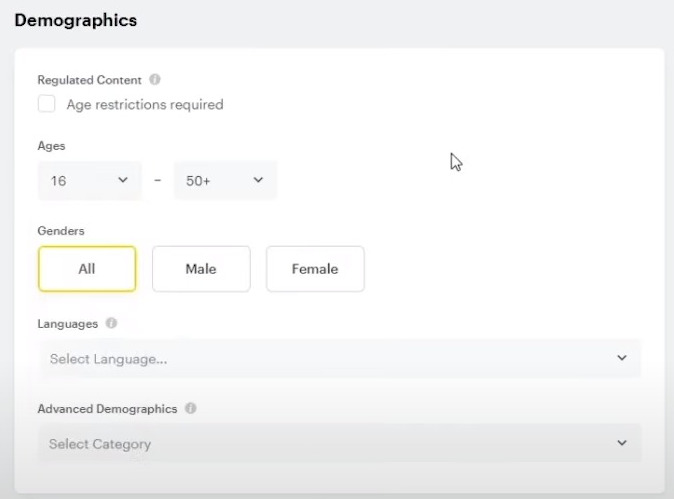 Snapchat Ads for dropshipping Configure Your Audience Targeting